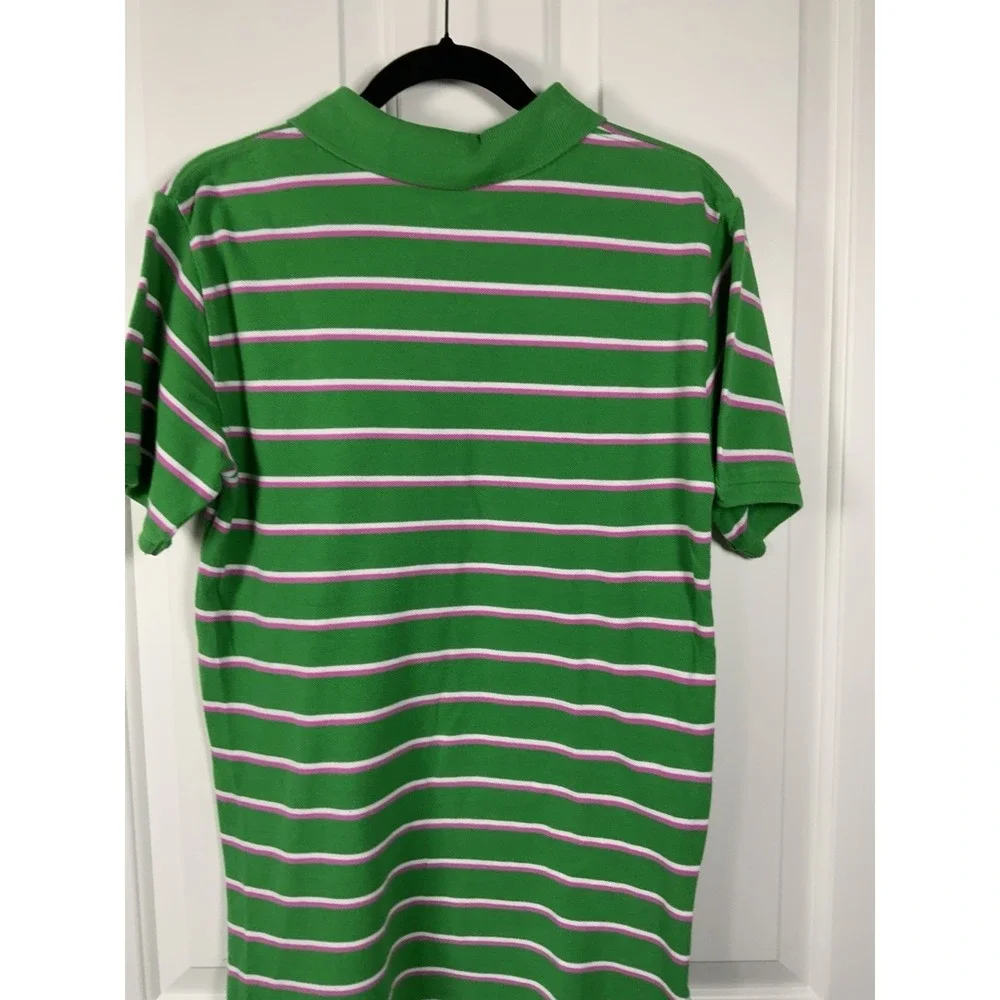 Ralph Lauren You G Men's‎ Golf Polo, Sz 18/20, Green Stripped Cotton